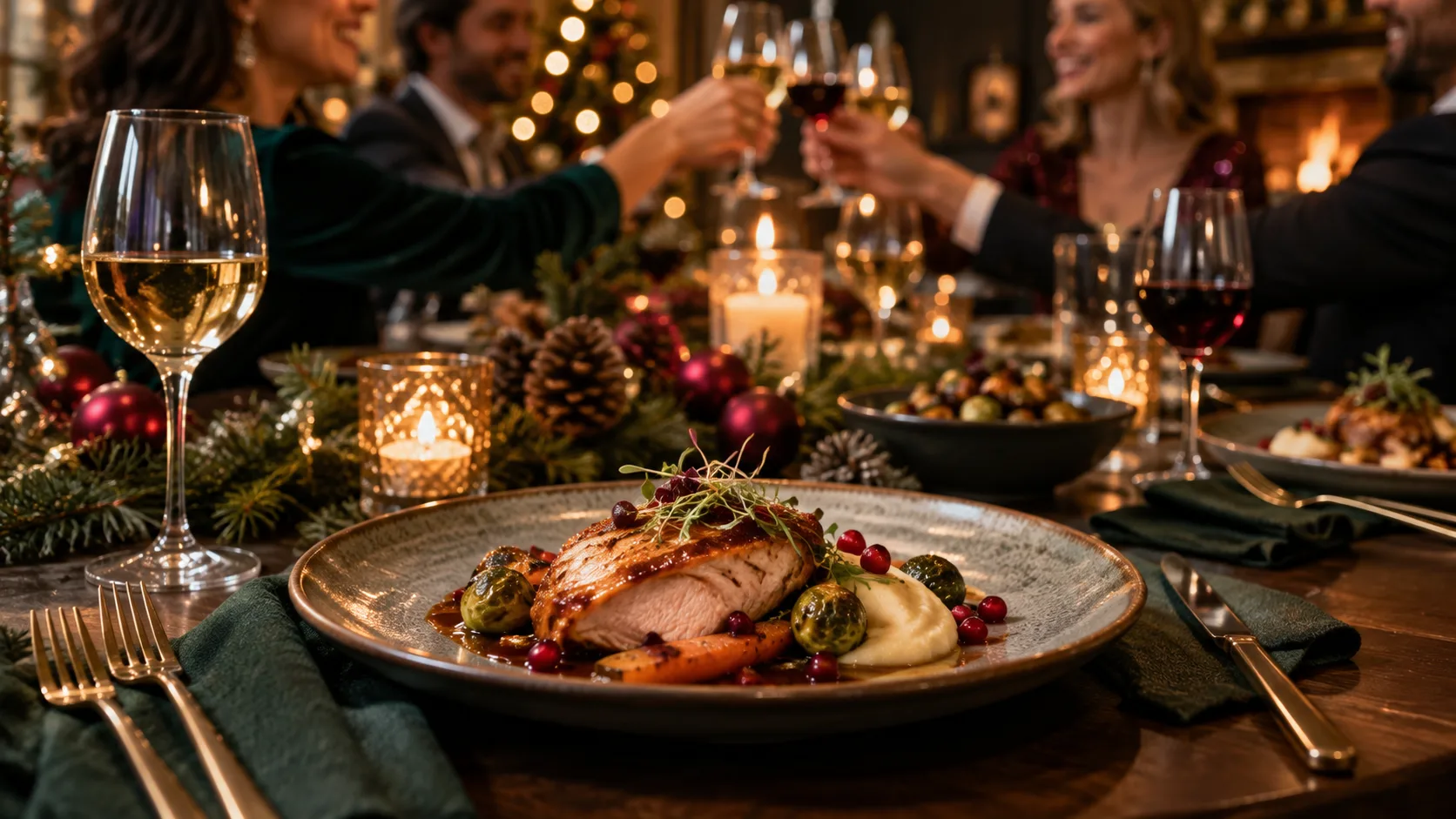 Festlich dekorierter Tisch im Advent